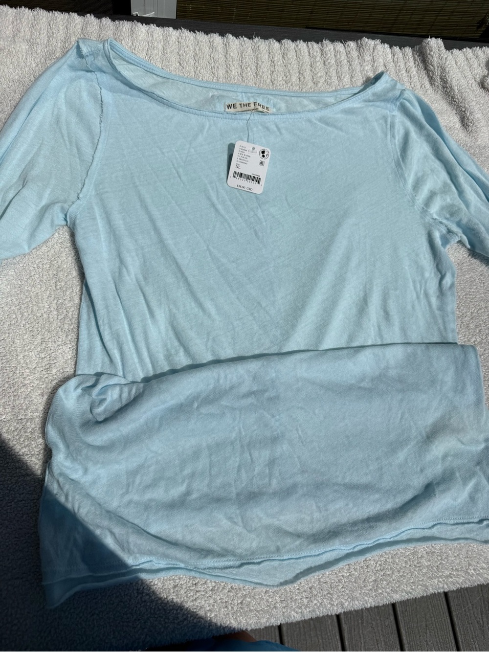 We The Free Women's Light Blue Boatneck Top brand new